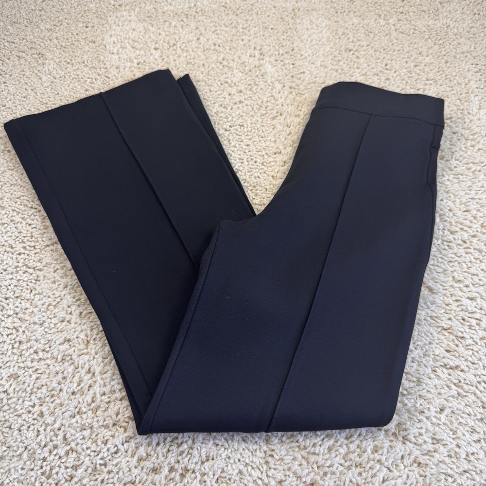 SPANX Women's Wide Leg Pants Size SP Black Pull On Stretch Ponte Flare